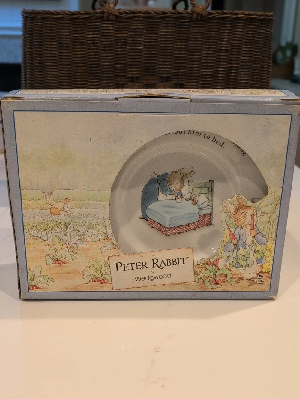 Wedgwood Peter Rabbit Collectible Nursery 3 Piece Porcelain Set Original Box Vtg
